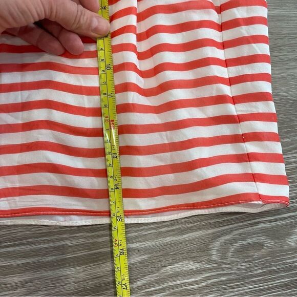 Armani Collezioni Silk Red Striped Mini shirts sz 10 or L Cruise Collection - Picture 9 of 9